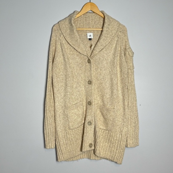 Cabi Steady Knit Cardigan Wheat - Picture 4 of 7